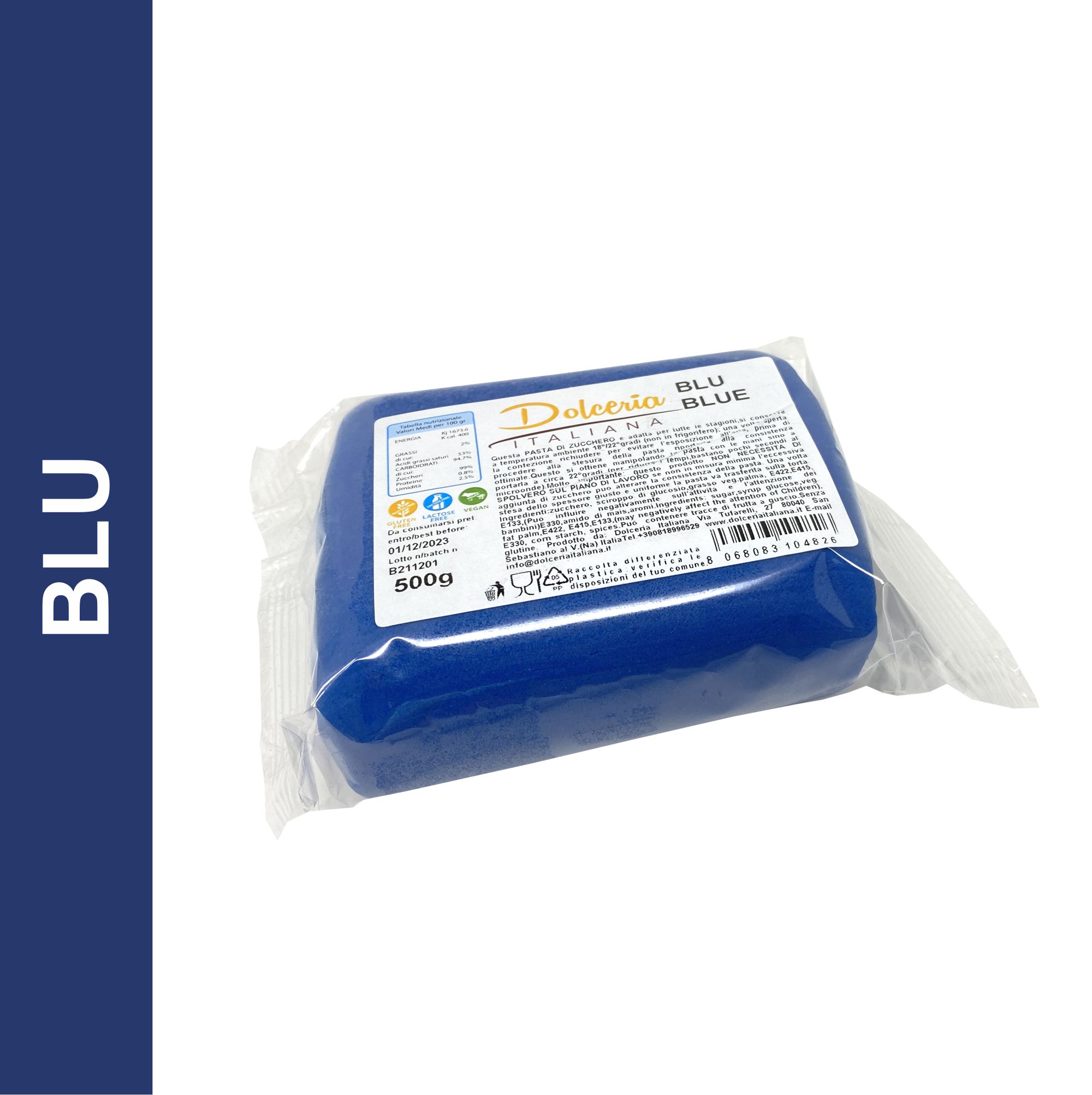 Pasta di Zucchero Blu 500g – Dolceria Italiana
