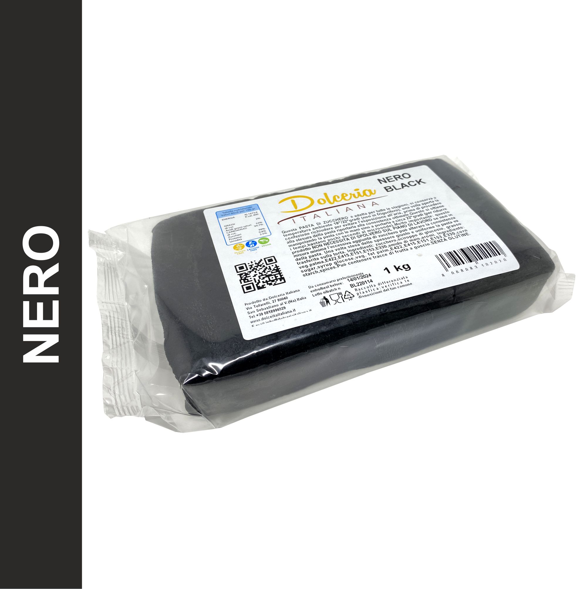 Pasta di Zucchero Nero 1kg. – Dolceria Italiana