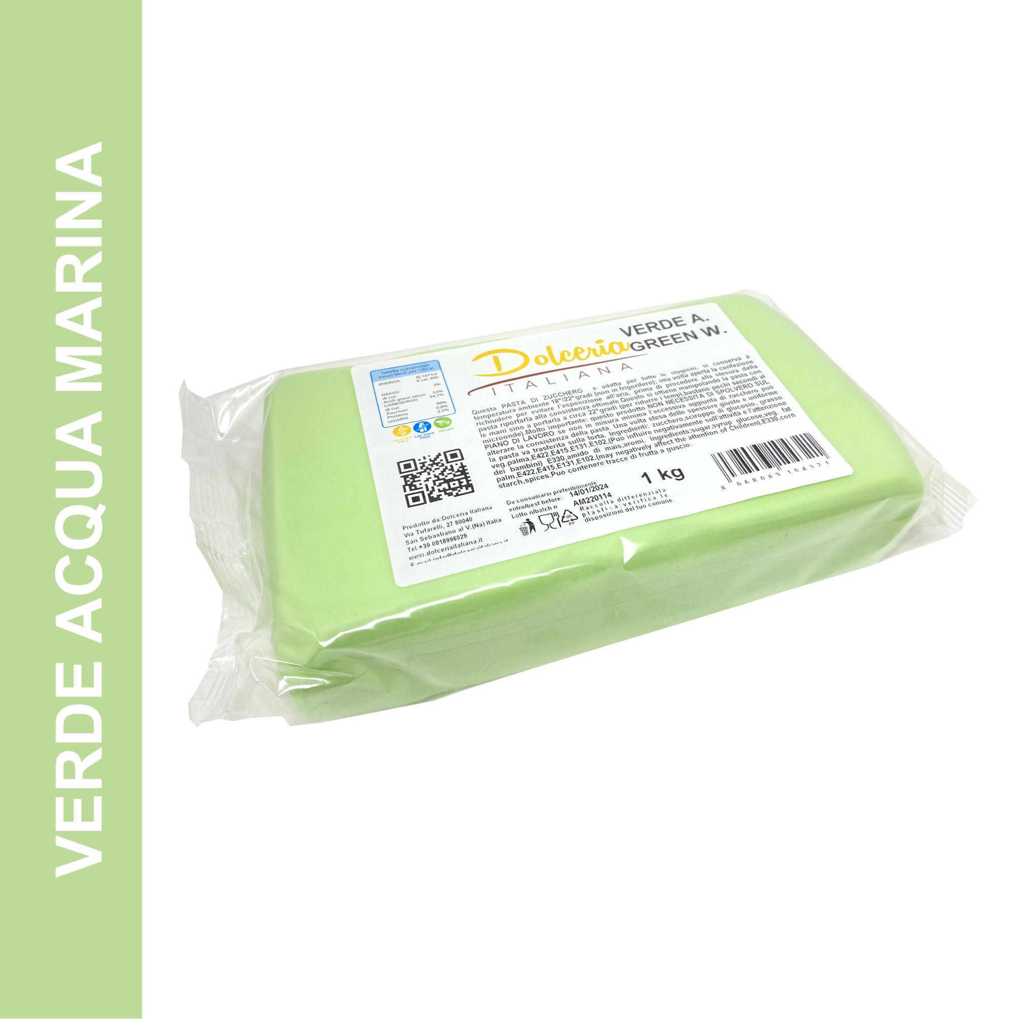 Pasta di Zucchero Verde Acquamarina 1kg. – Dolceria Italiana